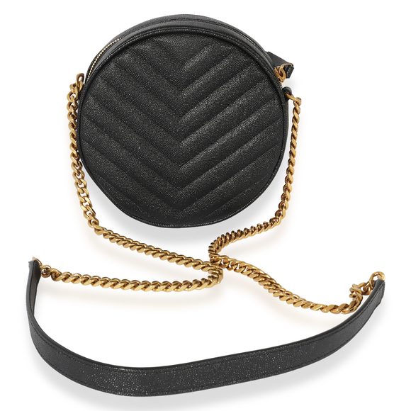 Saint Laurent Grain De Poudre Vinyl Round Bag - Picture 3 of 8